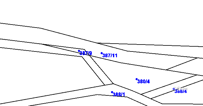 Parcela st. 387/11 v KÚ Lhotka u Mrákotína, Katastrální mapa