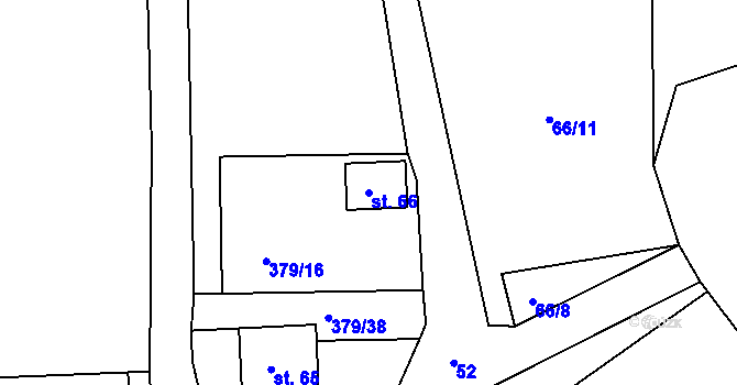 Parcela st. 66 v KÚ Lhotka u Mrákotína, Katastrální mapa