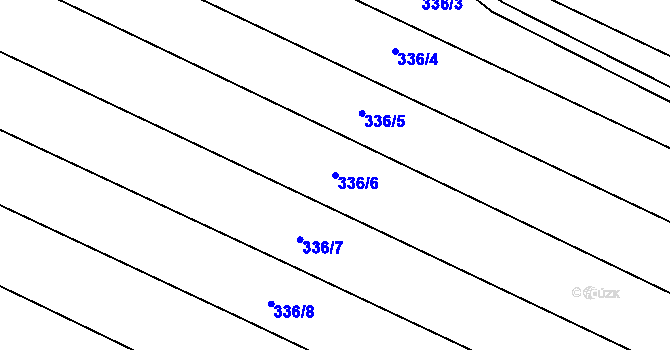 Parcela st. 336/6 v KÚ Lhotka u Mrákotína, Katastrální mapa