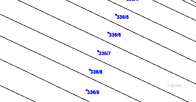 Parcela st. 336/7 v KÚ Lhotka u Mrákotína, Katastrální mapa