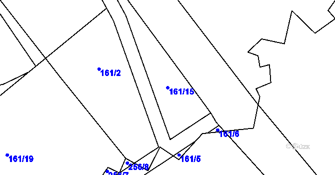 Parcela st. 161/15 v KÚ Lhotka u Mrákotína, Katastrální mapa