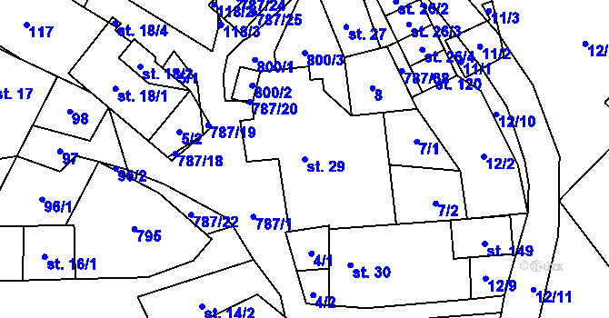 Parcela st. 29 v KÚ Lhotka u Žďáru nad Sázavou, Katastrální mapa