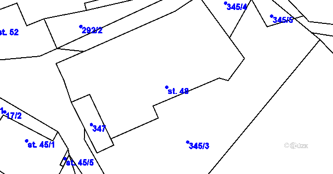 Parcela st. 48 v KÚ Lhotka u Žďáru nad Sázavou, Katastrální mapa