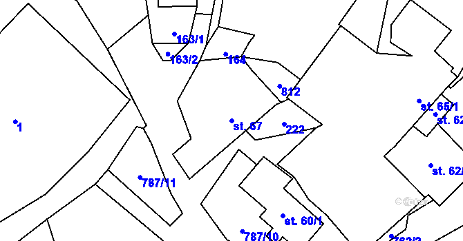 Parcela st. 67 v KÚ Lhotka u Žďáru nad Sázavou, Katastrální mapa