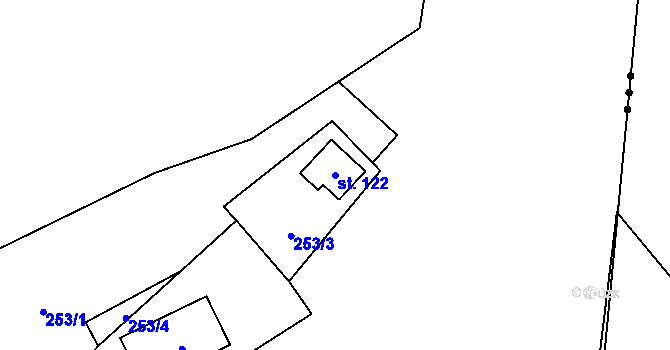 Parcela st. 122 v KÚ Lhotka u Žďáru nad Sázavou, Katastrální mapa
