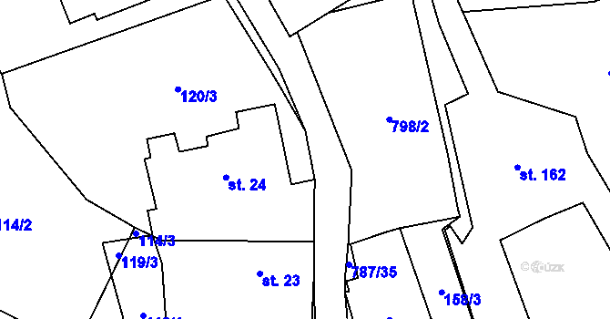 Parcela st. 10/2 v KÚ Lhotka u Žďáru nad Sázavou, Katastrální mapa