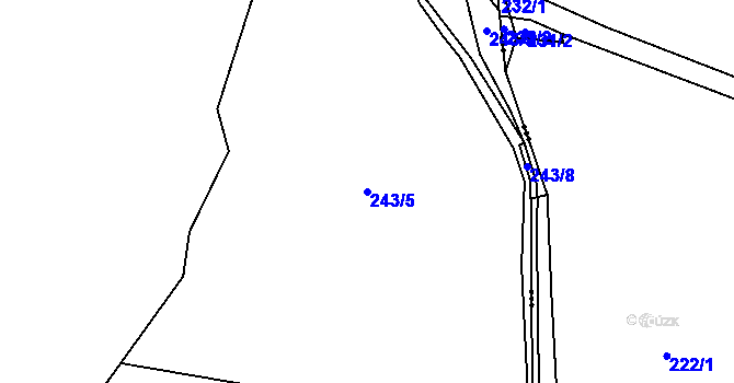 Parcela st. 243/5 v KÚ Lhotka u Žďáru nad Sázavou, Katastrální mapa