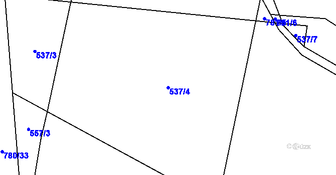 Parcela st. 537/4 v KÚ Lhotka u Žďáru nad Sázavou, Katastrální mapa