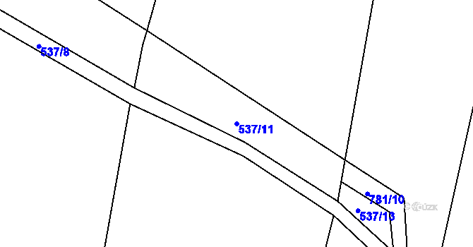 Parcela st. 537/11 v KÚ Lhotka u Žďáru nad Sázavou, Katastrální mapa