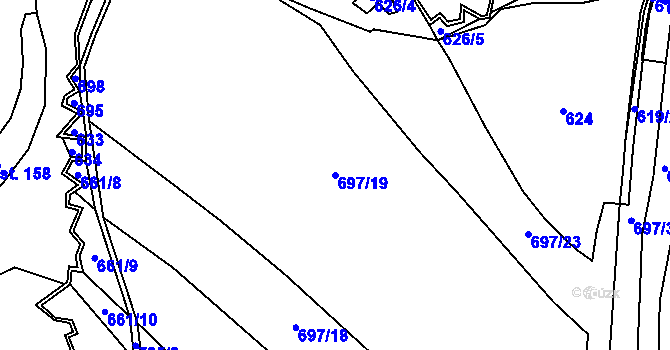 Parcela st. 697/19 v KÚ Lhotka u Žďáru nad Sázavou, Katastrální mapa