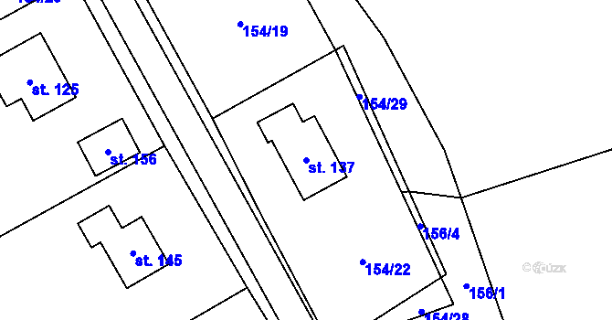 Parcela st. 137 v KÚ Lhotka u Žďáru nad Sázavou, Katastrální mapa