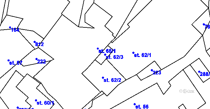 Parcela st. 62/3 v KÚ Lhotka u Žďáru nad Sázavou, Katastrální mapa