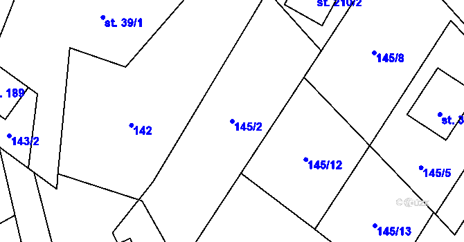 Parcela st. 145/2 v KÚ Lhotka u Frýdku-Místku, Katastrální mapa