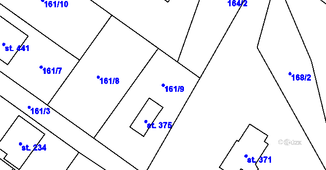 Parcela st. 161/9 v KÚ Lhotka u Frýdku-Místku, Katastrální mapa