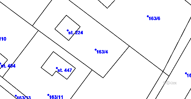Parcela st. 163/4 v KÚ Lhotka u Frýdku-Místku, Katastrální mapa
