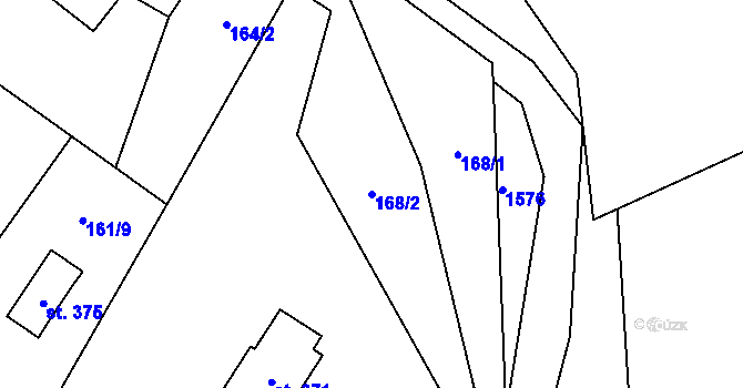 Parcela st. 168/2 v KÚ Lhotka u Frýdku-Místku, Katastrální mapa