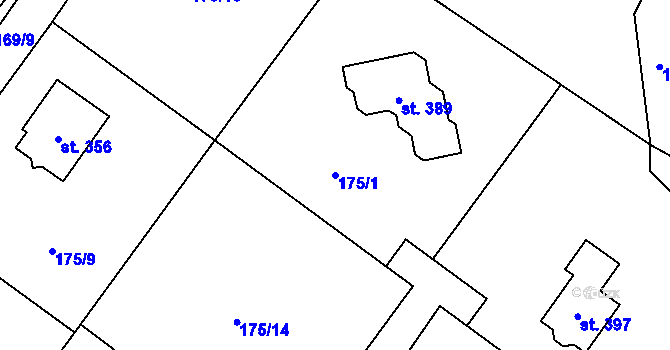 Parcela st. 175/1 v KÚ Lhotka u Frýdku-Místku, Katastrální mapa