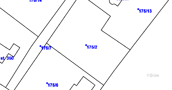 Parcela st. 175/2 v KÚ Lhotka u Frýdku-Místku, Katastrální mapa