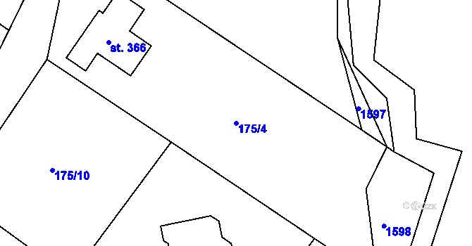 Parcela st. 175/4 v KÚ Lhotka u Frýdku-Místku, Katastrální mapa