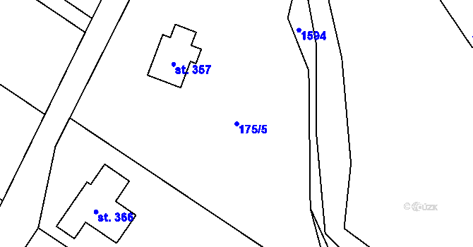 Parcela st. 175/5 v KÚ Lhotka u Frýdku-Místku, Katastrální mapa