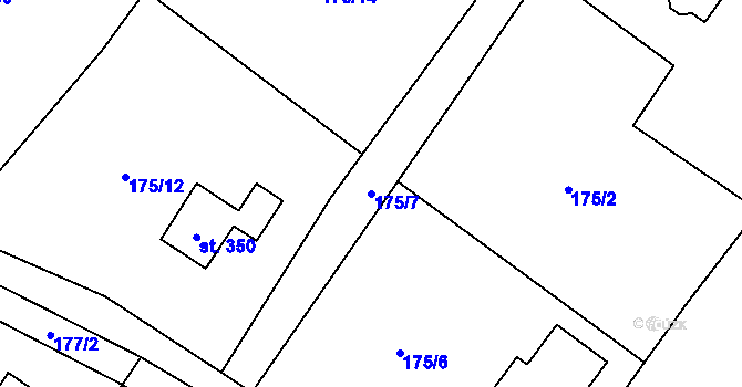 Parcela st. 175/7 v KÚ Lhotka u Frýdku-Místku, Katastrální mapa