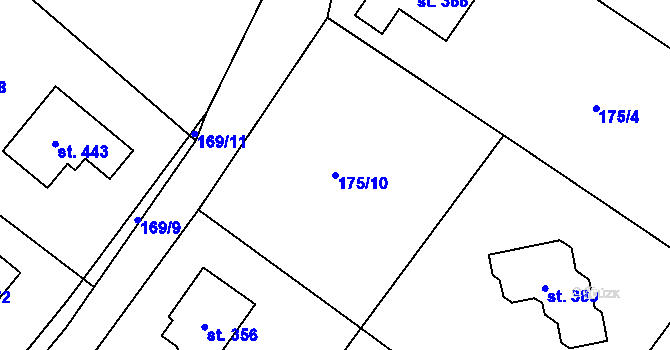 Parcela st. 175/10 v KÚ Lhotka u Frýdku-Místku, Katastrální mapa