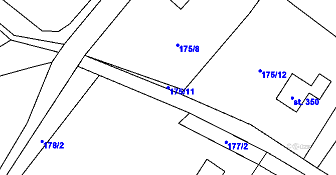 Parcela st. 175/11 v KÚ Lhotka u Frýdku-Místku, Katastrální mapa