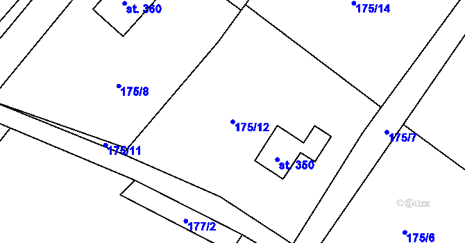Parcela st. 175/12 v KÚ Lhotka u Frýdku-Místku, Katastrální mapa