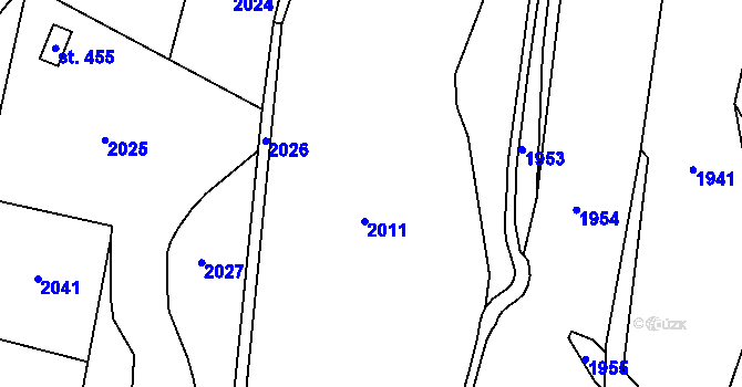 Parcela st. 424/1 v KÚ Lhotka u Frýdku-Místku, Katastrální mapa