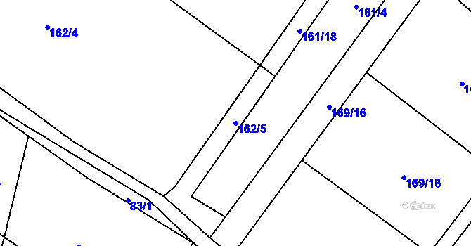 Parcela st. 162/5 v KÚ Lhotka u Frýdku-Místku, Katastrální mapa
