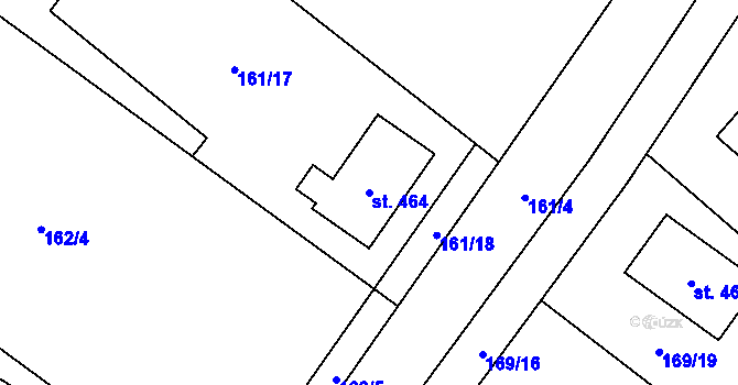 Parcela st. 464 v KÚ Lhotka u Frýdku-Místku, Katastrální mapa