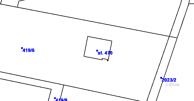 Parcela st. 470 v KÚ Lhotka u Frýdku-Místku, Katastrální mapa