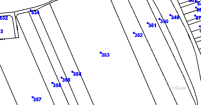 Parcela st. 353 v KÚ Lhotka u Přerova, Katastrální mapa