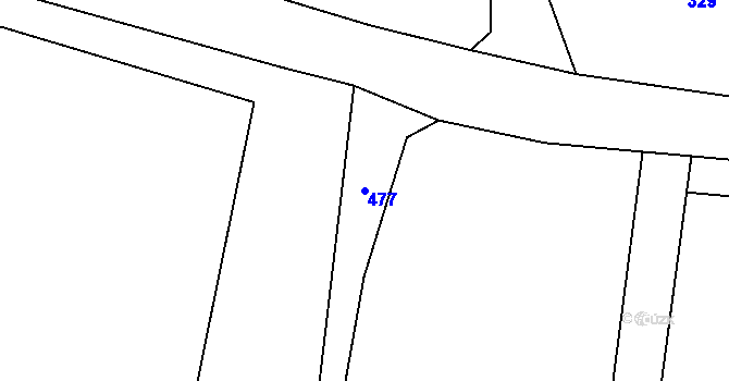 Parcela st. 477 v KÚ Lhotka u Přerova, Katastrální mapa