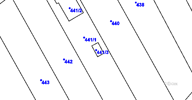 Parcela st. 441/3 v KÚ Lhotka u Přerova, Katastrální mapa