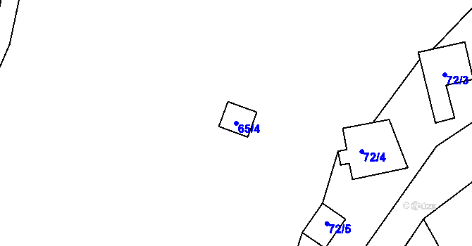 Parcela st. 65/4 v KÚ Lhotka u Přerova, Katastrální mapa