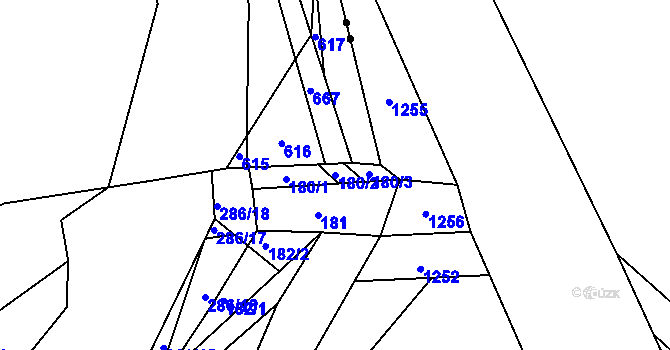 Parcela st. 180/2 v KÚ Lhotka u Přerova, Katastrální mapa