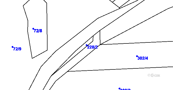 Parcela st. 228/2 v KÚ Lhotka u Přerova, Katastrální mapa