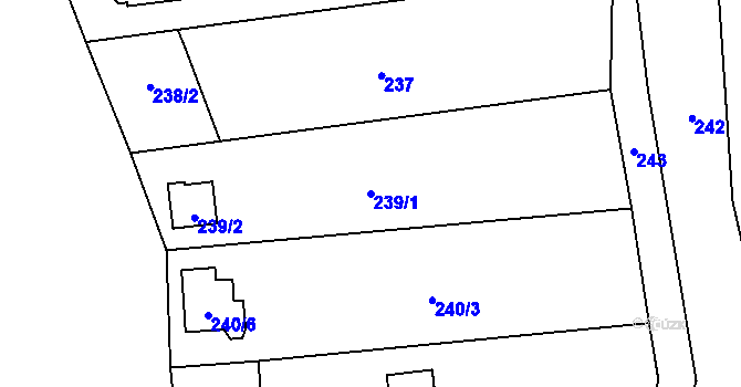 Parcela st. 239/1 v KÚ Lhotka u Přerova, Katastrální mapa