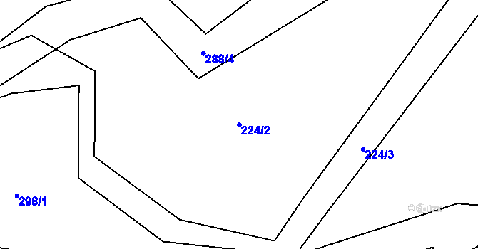 Parcela st. 224/2 v KÚ Lhotka u Přerova, Katastrální mapa