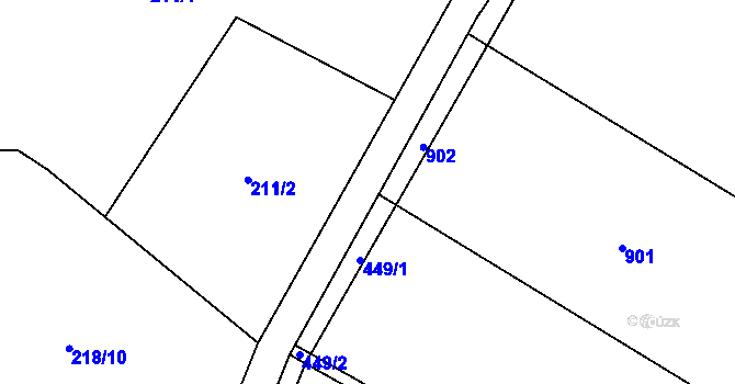 Parcela st. 213 v KÚ Lhotka nad Bečvou, Katastrální mapa