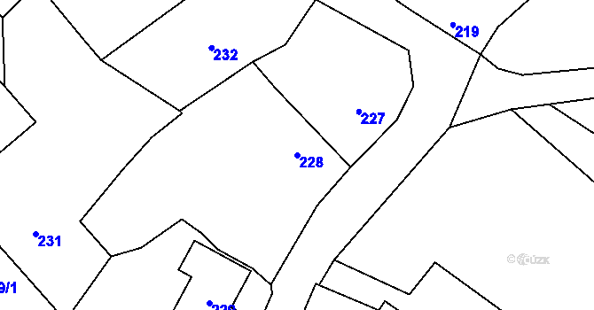 Parcela st. 228 v KÚ Lhotka nad Bečvou, Katastrální mapa