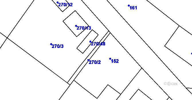 Parcela st. 270/2 v KÚ Lhotka nad Bečvou, Katastrální mapa