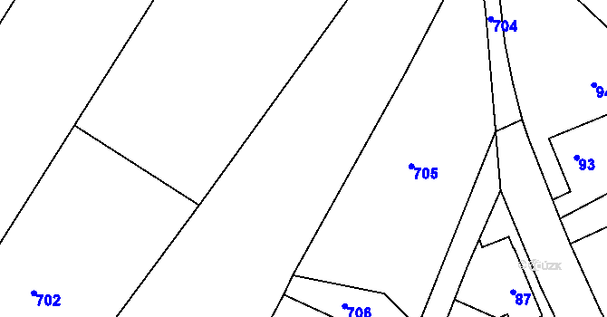 Parcela st. 341/1 v KÚ Lhotka nad Bečvou, Katastrální mapa