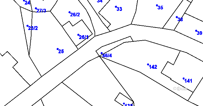 Parcela st. 46/4 v KÚ Lhotka nad Bečvou, Katastrální mapa