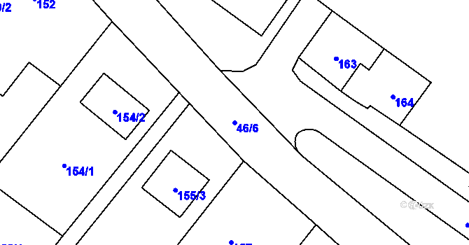 Parcela st. 46/6 v KÚ Lhotka nad Bečvou, Katastrální mapa