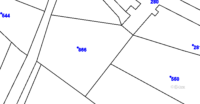 Parcela st. 279/3 v KÚ Lhotka nad Bečvou, Katastrální mapa