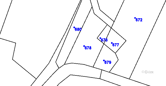 Parcela st. 311/3 v KÚ Lhotka nad Bečvou, Katastrální mapa