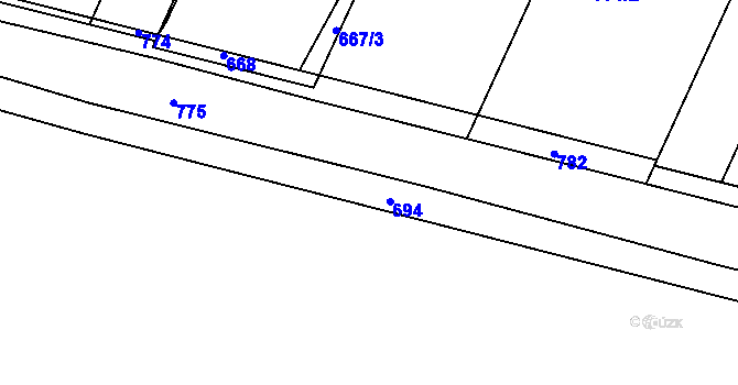 Parcela st. 317/3 v KÚ Lhotka nad Bečvou, Katastrální mapa