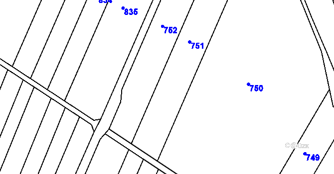 Parcela st. 338/8 v KÚ Lhotka nad Bečvou, Katastrální mapa